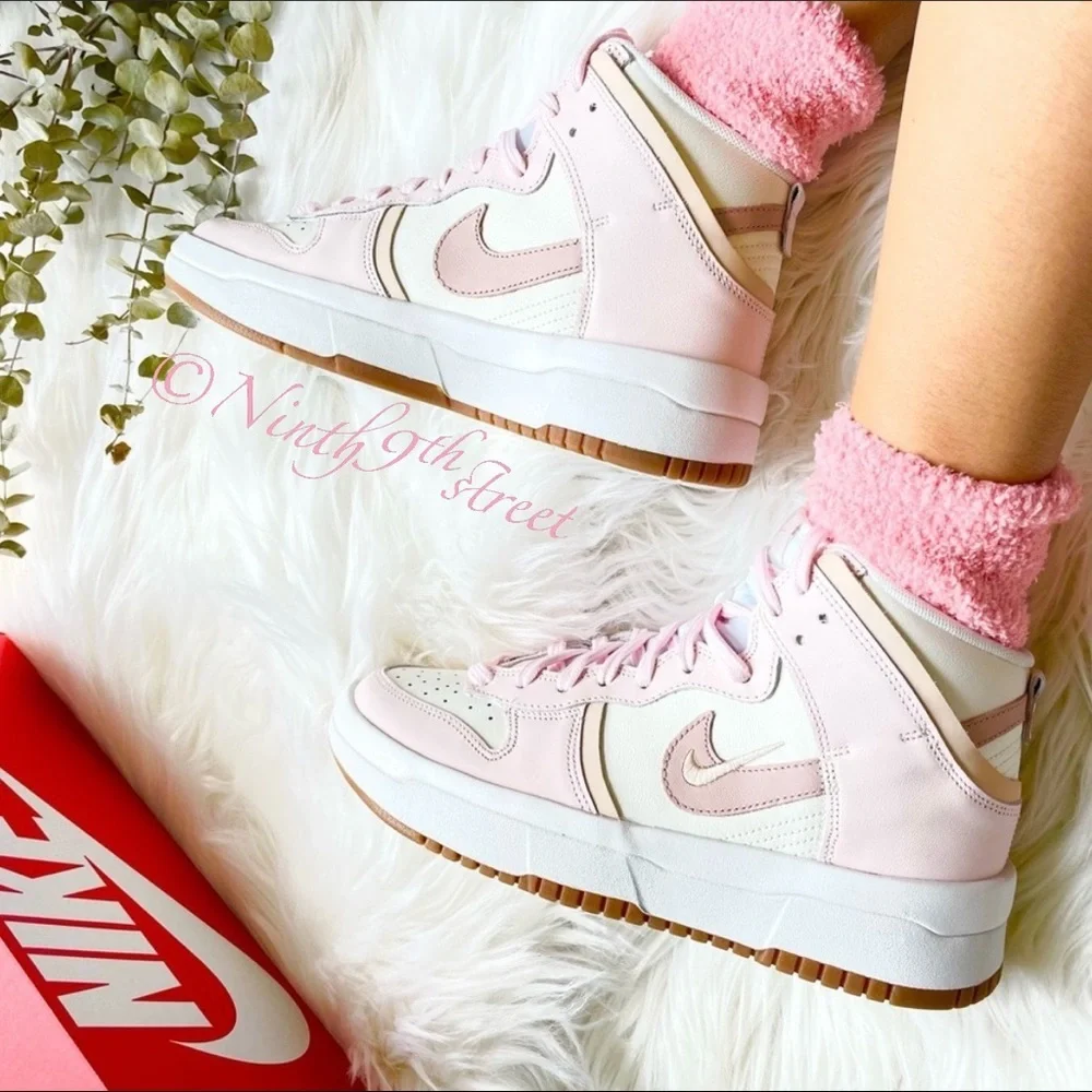 Nike Dunk High Up Pink Oxford W8.5 DH3718-102 NIB